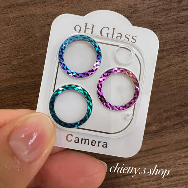 大人気◎iPhone11 虹色カメラカバー 保護 キラキラ 9Hガラス スマホ/家電/カメラのスマホアクセサリー(その他)の商品写真