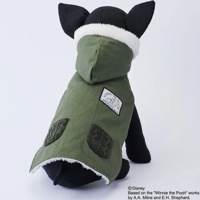 ペット　犬用　洋服　モッズコート クマのプーさん SDサイズ ペット服(犬の服) ハンドメイドのペット(ペット服/アクセサリー)の商品写真