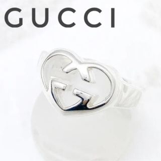 グッチ(Gucci)の美品⭐️GUCCI インターロッキング G ハート シルバー リング (リング(指輪))