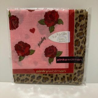 ピンキーウォルマン(pinky wolman)の【お値下げ】★新品未使用★薔薇柄　大判ハンカチ　ハンカチーフ(ハンカチ)