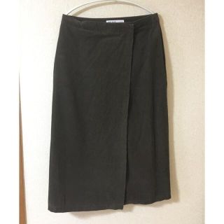 ザラ(ZARA)のザラ　Zara コーデュロイ　巻き　スカート  ブラウン(ロングスカート)