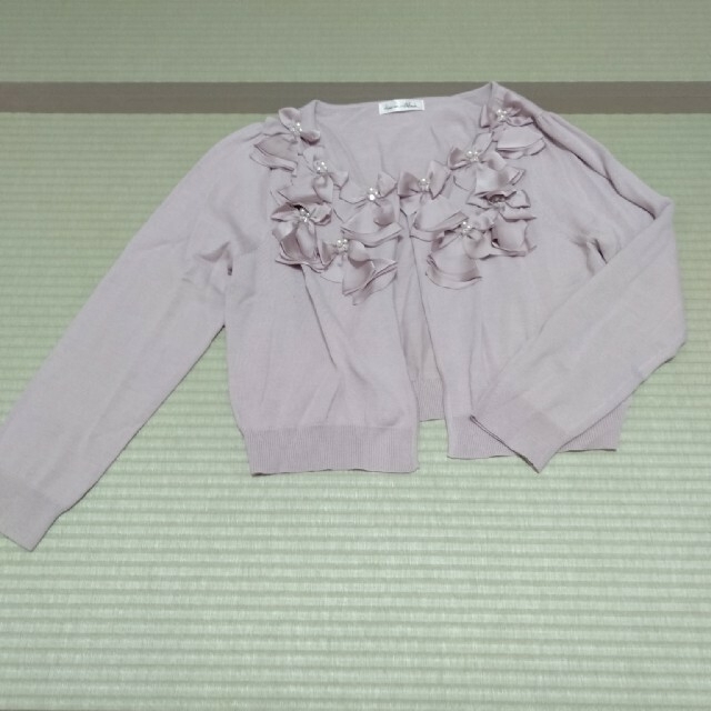 kawai okada　ピンク長袖リボンカーディガン レディースのトップス(カーディガン)の商品写真