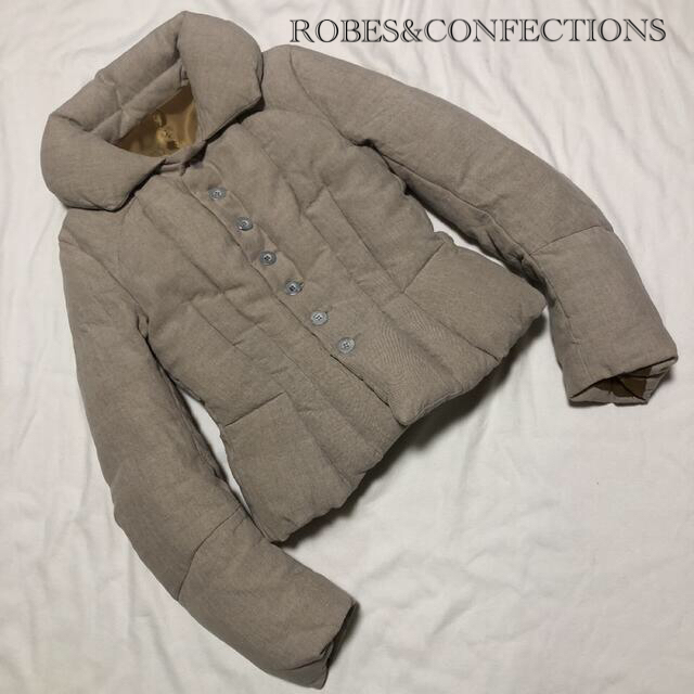 ROBES&CONFECTIONS(ローブスコンフェクションズ)のROBES&CONFECTIONS リネン ダウンジャケット 1 美品 レディースのジャケット/アウター(ダウンジャケット)の商品写真