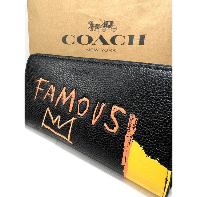 COACH(コーチ)のコーチ COACHバスキアコラボ FAMOUSラウンドジップ レザー ウォレット レディースのファッション小物(財布)の商品写真