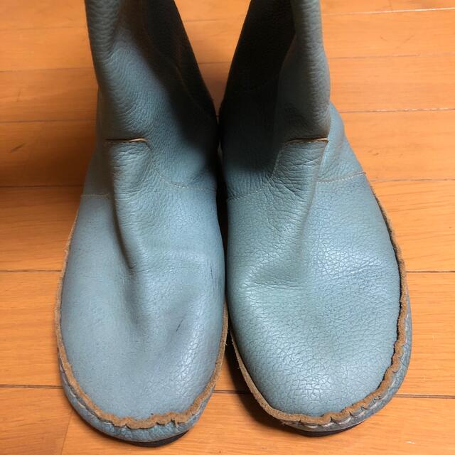 ロングブーツ　ブルー　レアカラー　珍品 レディースの靴/シューズ(ブーツ)の商品写真