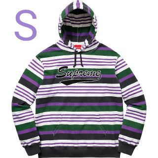 【S】 Supreme striped hooded sweatshirt