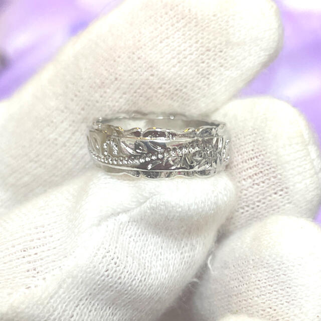 W186 シルバー　14k メッキ　ホワイトシルバー　リング　指輪　7号　小指 レディースのアクセサリー(リング(指輪))の商品写真