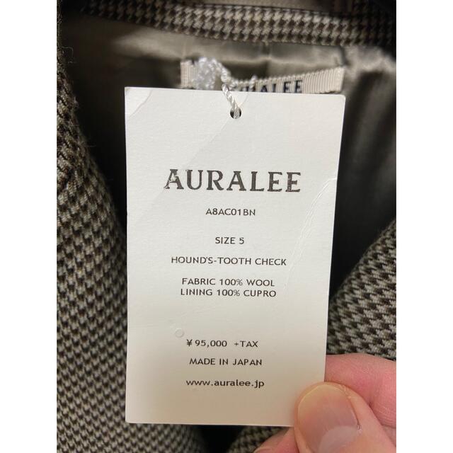AURALEE 18AW ハウンドトゥース　チェック　ロング　コート　オーラリー メンズのジャケット/アウター(ステンカラーコート)の商品写真