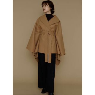 L'Or ロル Irregular hem Cape Coat