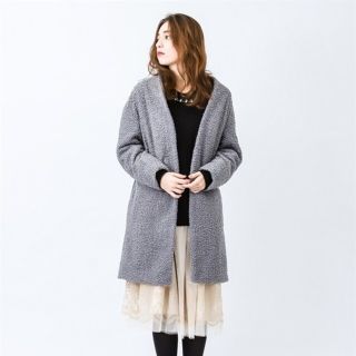 アクシーズファム(axes femme)の新品タグ付き axes femme アクシーズファム ボアロングコート グレー(ロングコート)