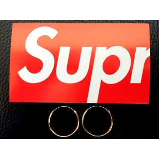 シュプリーム(Supreme)のお得！カード＆ピアスセット！【フープピアス 19mm ゴールド 2個セット】(ピアス(両耳用))