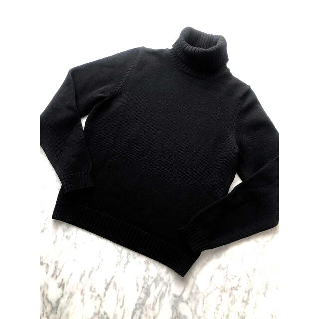 美品】ザノーネ タートルネックニットブラック 44 黒 zanone セーター