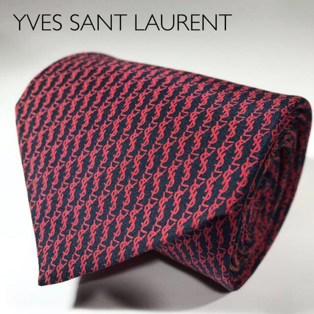 Saint Laurent(サンローラン)の【momo様】イヴサンローラン スペイン製 ハンドメイド ネクタイ YSLロゴ メンズのファッション小物(ネクタイ)の商品写真