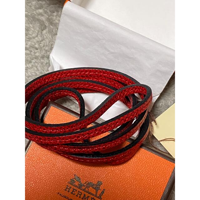 最も優遇 HERMES ラニエール 革紐 新品未使用 エルメス レッド 売り出し割引 エルメス ラニエール 革紐 Hermes ネックレス