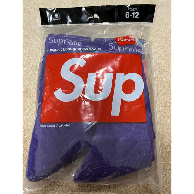 Supreme(シュプリーム)のsupreme  hanes 靴下　紫色 メンズのレッグウェア(ソックス)の商品写真