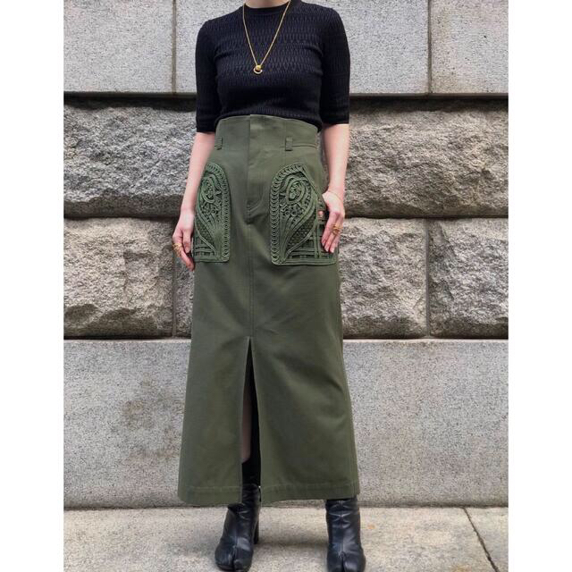 日本未入荷 mame - コーディング刺繍SKIRT Kurogouchi Mame ロング