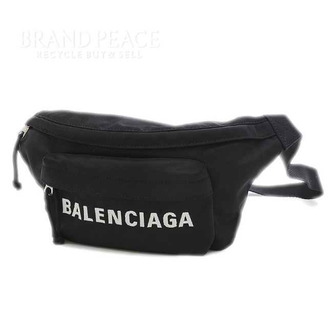 爆買い！ Balenciaga 5 ブラック ナイロン ボディバッグ ロゴ ベルト