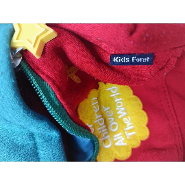 KIDS FORET(キッズフォーレ)のベビーリュック　赤色　キリン柄 キッズ/ベビー/マタニティのこども用バッグ(リュックサック)の商品写真