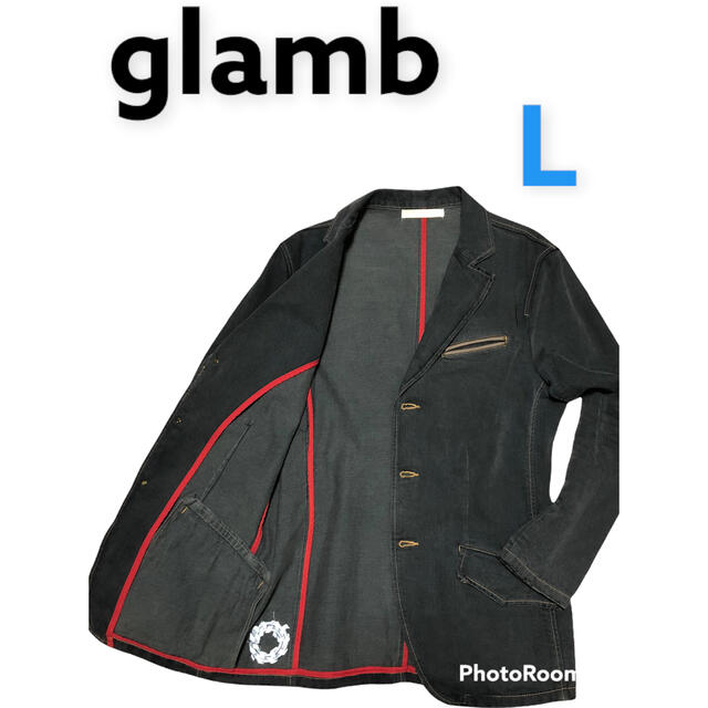 glamb(グラム)のアルニコ様専用　glamb グラム　ダメージ加工ジャケット　L  カーキ メンズのジャケット/アウター(テーラードジャケット)の商品写真