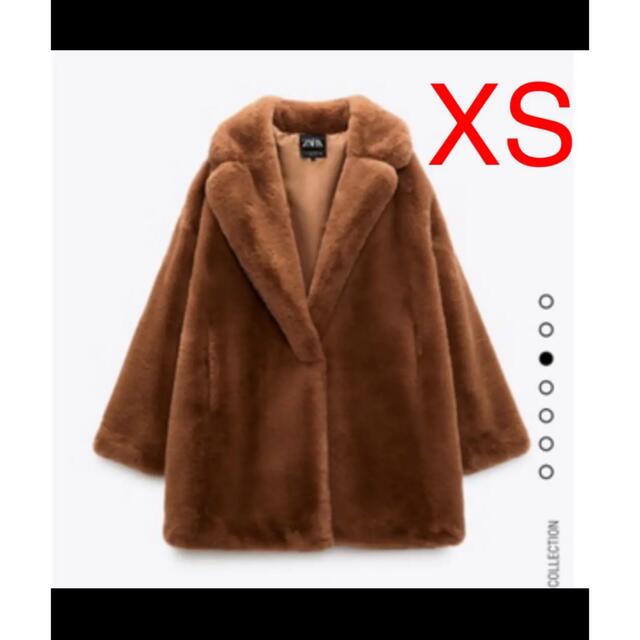 ✴︎即完売 ZARA ザラ フェイクファーショートコート XS チョコレート