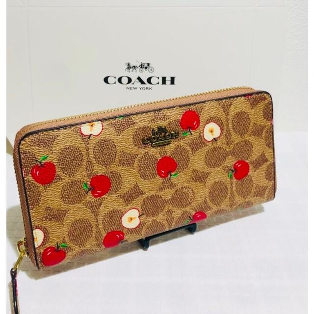 COACH 長財布 未使用 リンゴ アップル ブラウン