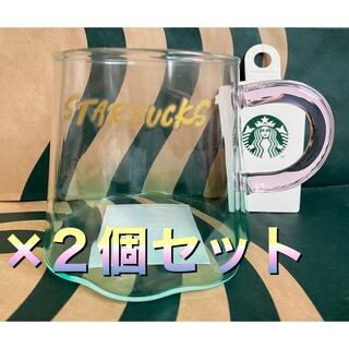 スターバックスコーヒー(Starbucks Coffee)のスターバックス　耐熱グラスマグ富士山ブルーグリーン296ml スタバ　マグカップ(グラス/カップ)