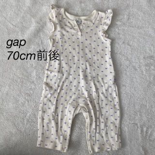 ベビーギャップ(babyGAP)の70cm前後　babyGap フリルノースリーブカバーオール　リボン　女の子　(ロンパース)