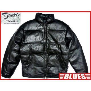 【美品】90’s　Schott ショット レザーダウン L 黒　38　米国製