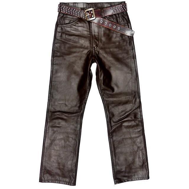 MEN'S BIGI - メンズビギ レザーパンツ メンズ W27位 茶 S バイク 革