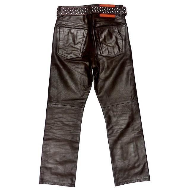 MEN'S BIGI - メンズビギ レザーパンツ メンズ W27位 茶 S バイク 革