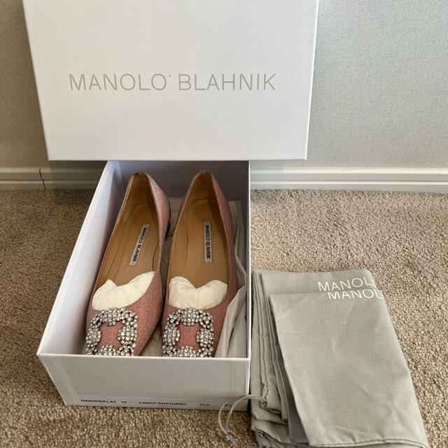 美品　マノロブラニク　MANOLO BLAHNIK ハンギシ 35.5 22.5