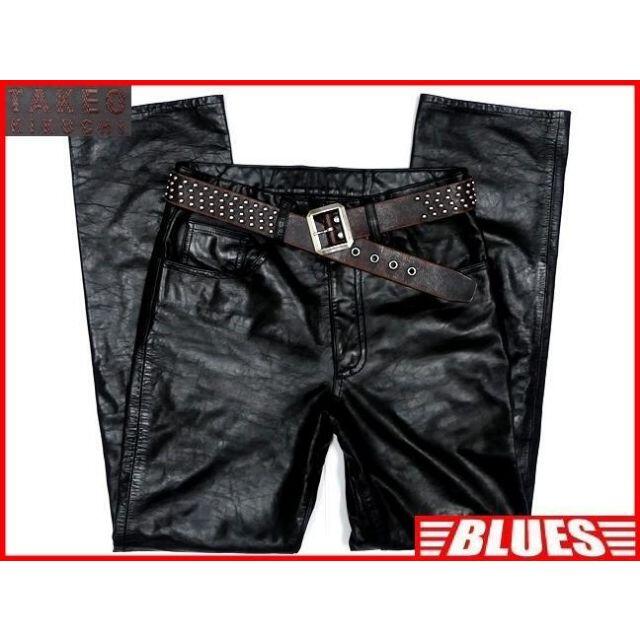 タケオキクチ レザーパンツ メンズ W30 黒 2 バイク 革パンツ 本革 本