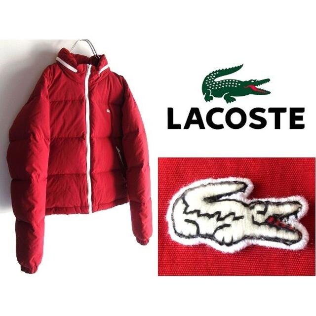 LACOSTE LIVE 白ワニワッペン フード内蔵 ダウンジャケット XL 赤 ...