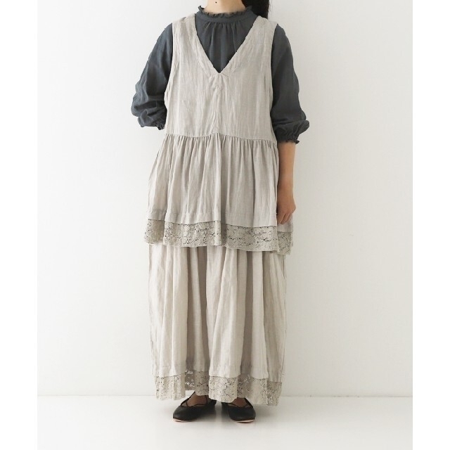 nest Robe - ネストローブ♡リネン裾レースキャミソール nest Robe - ネストローブ♡リネン裾レースキャミソール