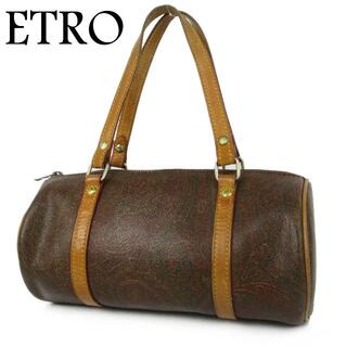 エトロ(ETRO)のエトロ ロゴ ペイズリー PVC×レザー ミニ ハンド バッグ イタリア製(ハンドバッグ)