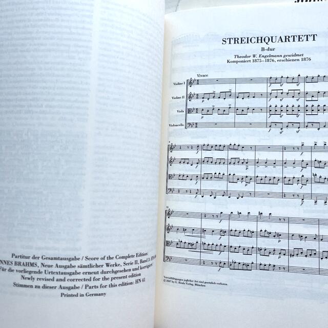ブラームス 弦楽四重奏曲 Op.67 ヘンレ スコア パート譜 楽器のスコア/楽譜(クラシック)の商品写真