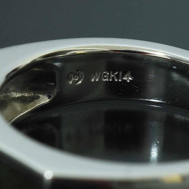 タサキ シェル リング ダイヤ0.05ct K14WG 12号D8718 1