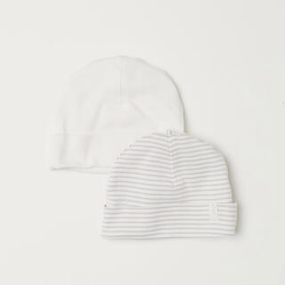 エイチアンドエム(H&M)の【新品未使用タグ付き】H&M ベビー 帽子 60 ジャージーキャップ　2個セット(帽子)
