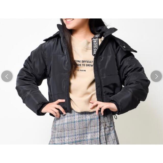 リコ シュクレ ボリューム中綿ジャケット　ブラック　130cm キッズ/ベビー/マタニティのキッズ服女の子用(90cm~)(ジャケット/上着)の商品写真