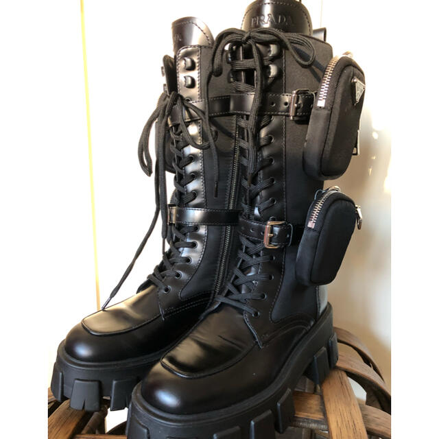 PRADA コンバットブーツ ロング サイズ37 | フリマアプリ ラクマ