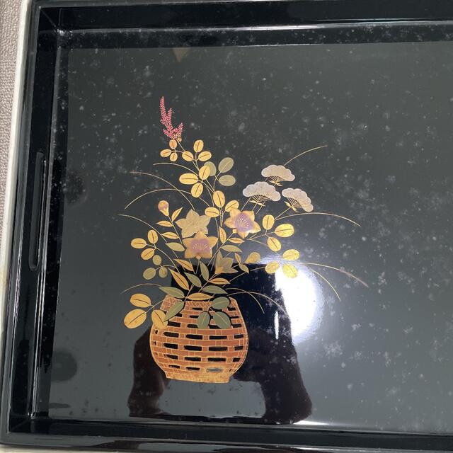 未使用　会津塗　木製　尺七寸　長手盆　黒　花籠 | フリマアプリ ラクマ