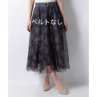 アクシーズファム(axes femme)のアクシーズファム　美品　花柄ロングチュールスカート(ベルトなし) (ロングスカート)