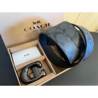 コーチ(COACH)の37,800円正規コーチスカルプテッドシグネチャーフリーサイズリバーシブルベルト(ベルト)