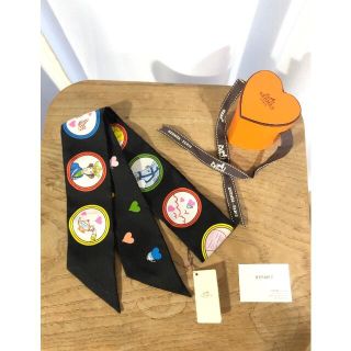 エルメス(HERMES)のエルメス　ツイリー　ティータイム　黒　新品(バンダナ/スカーフ)