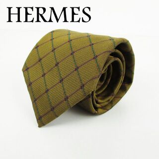 エルメス(Hermes)のエルメス HERMES メンズ チェック柄 シルク 100% ネクタイ(ネクタイ)