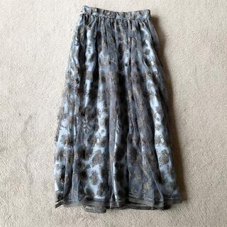【今期新品】 Mila owen ギャザーフレアフローラル刺繍スカート 0