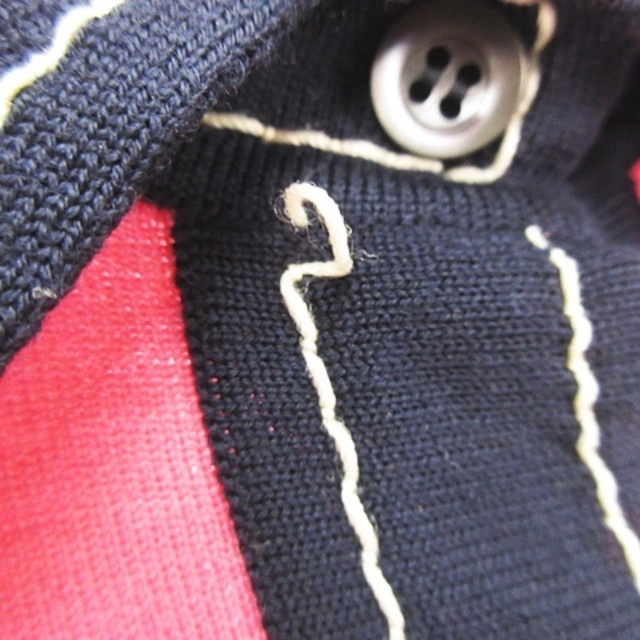 PRADA(プラダ)のニット セーター ポロシャツ ピンク ネイビー ITALY製 正規品 IBS17 レディースのトップス(ニット/セーター)の商品写真