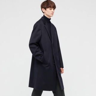 ユニクロ(UNIQLO)のユニクロ　カシミヤチェスターコート　ブラック　M(チェスターコート)