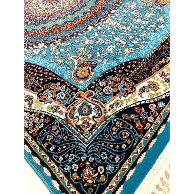 100万ノット/ウィルトン織りペルシャ絨毯/美しいブルー系の高級玄関