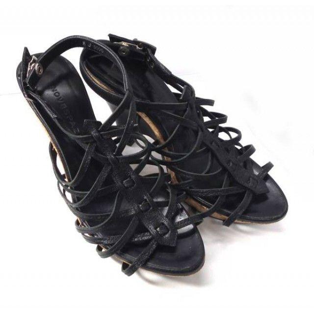 NOVESPAZIO(ノーベスパジオ)のノーベスパジオ ＮＯＶＥＳＰＡＺＩＯ ウエッジソール サンダル ブラック 黒 レディースの靴/シューズ(サンダル)の商品写真